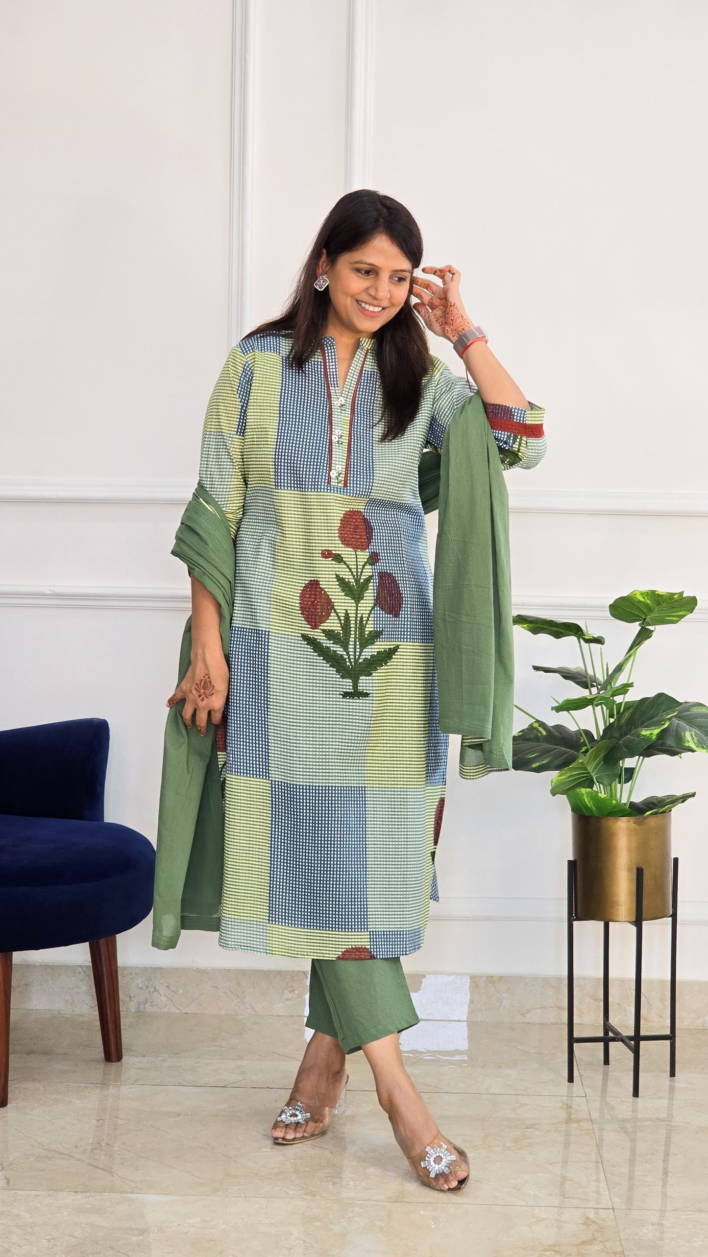 Ghingam Kurta Set - View 7 - PinkTree by Shrutika