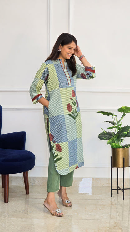 Ghingam Kurta Set - View 5 - PinkTree by Shrutika