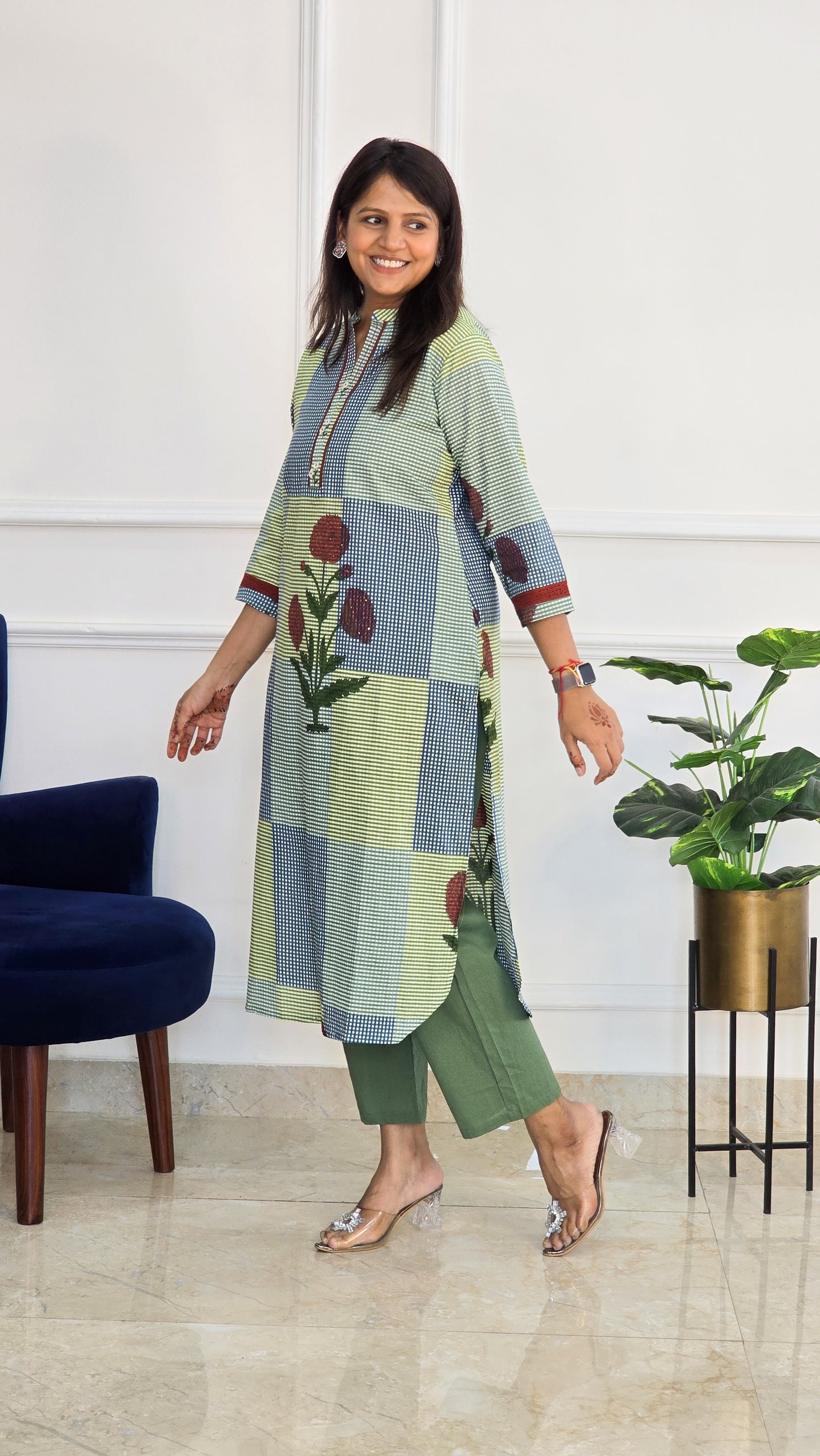 Ghingam Kurta Set - View 4 - PinkTree by Shrutika
