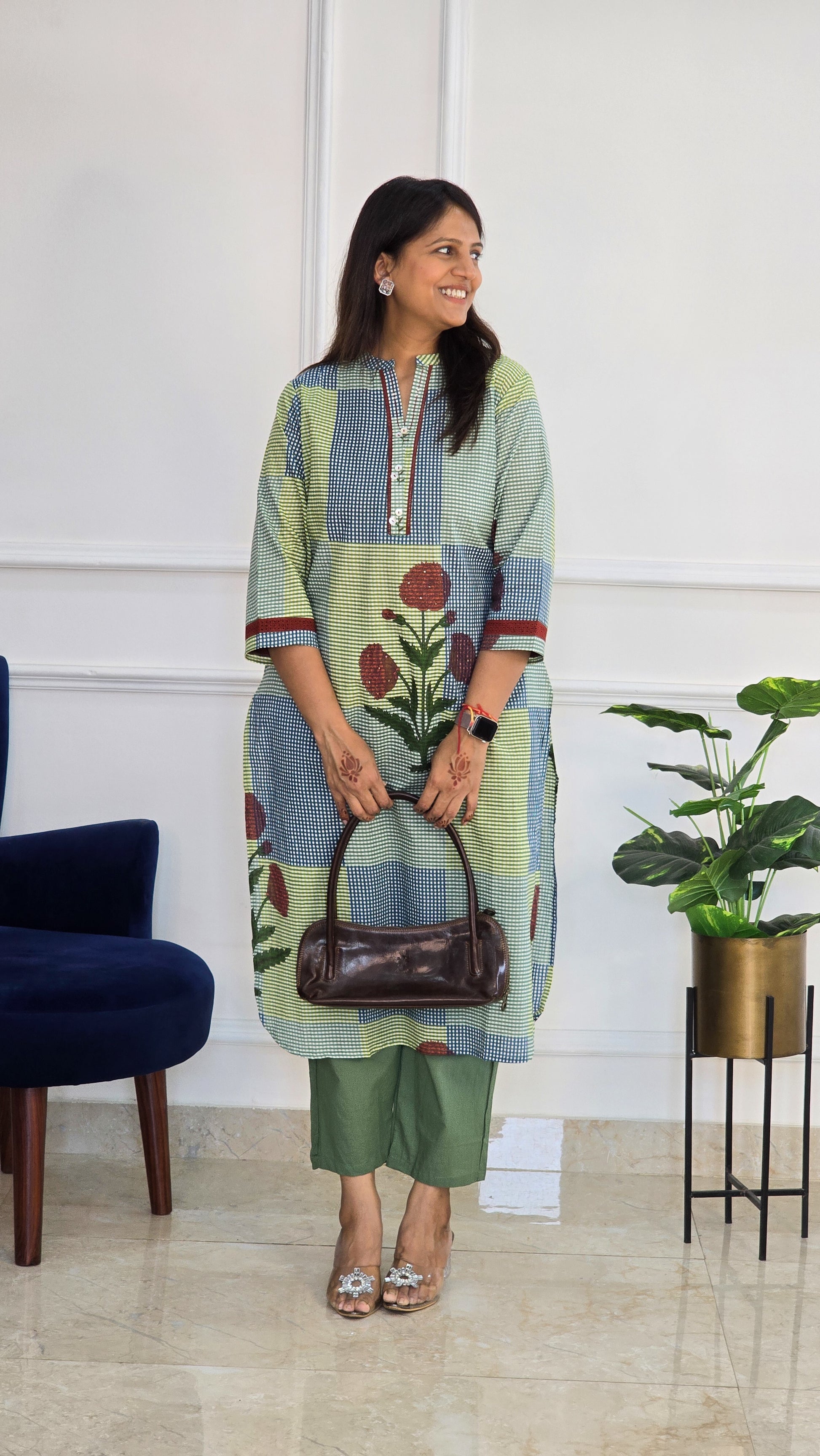 Ghingam Kurta Set - View 3 - PinkTree by Shrutika