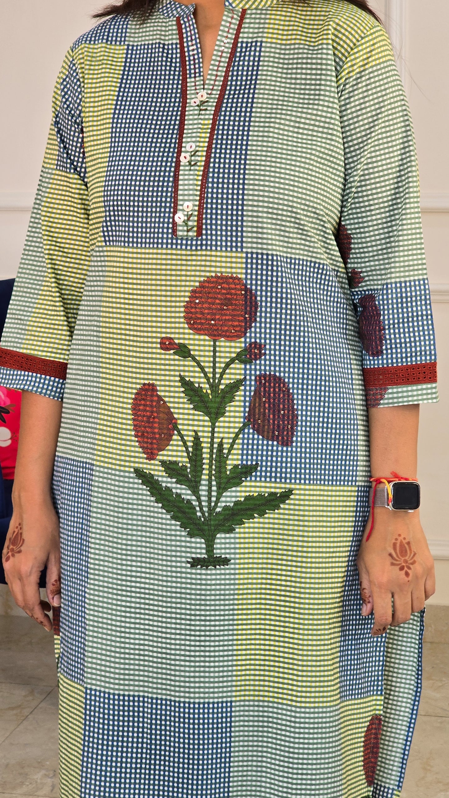 Ghingam Kurta Set - View 6 - PinkTree by Shrutika