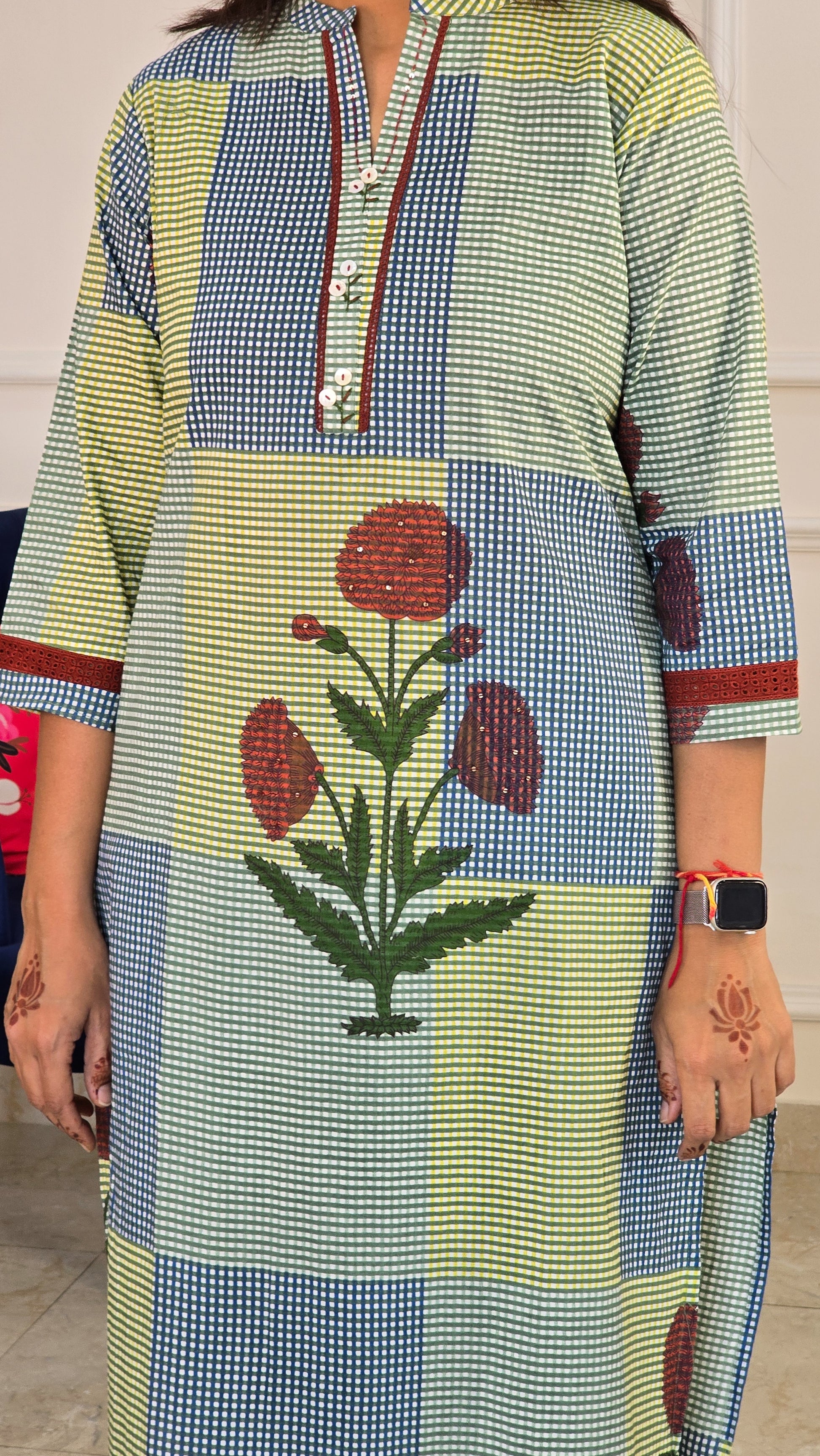 Ghingam Kurta Set - View 6 - PinkTree by Shrutika