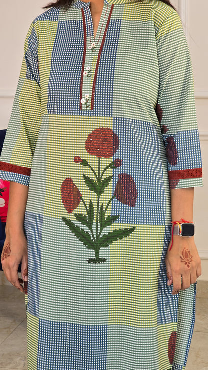 Ghingam Kurta Set - View 6 - PinkTree by Shrutika