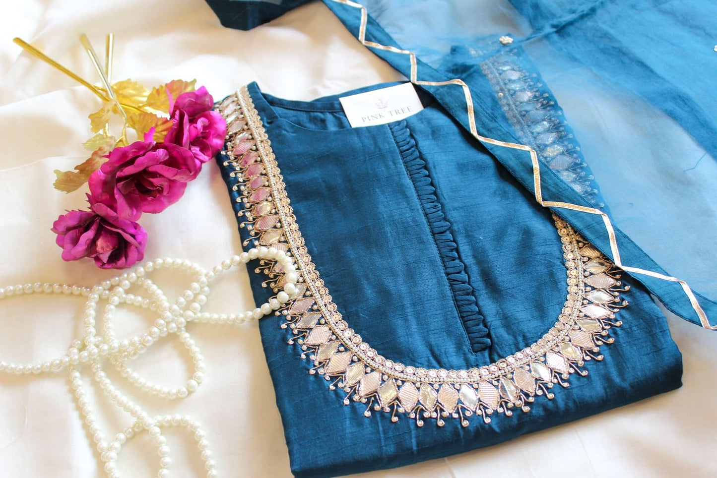 Teal Gota Suit Set