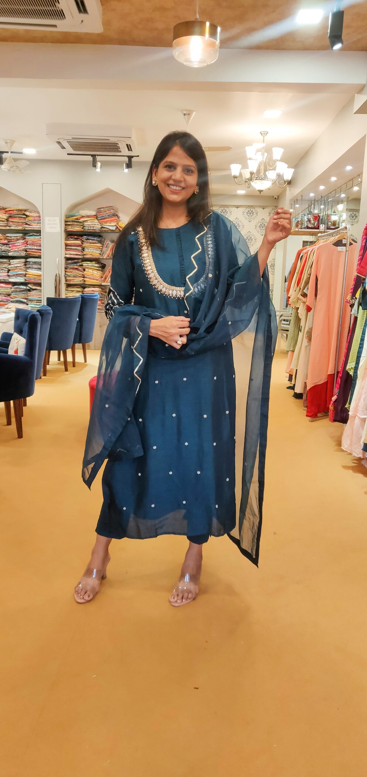 Teal Gota Suit Set