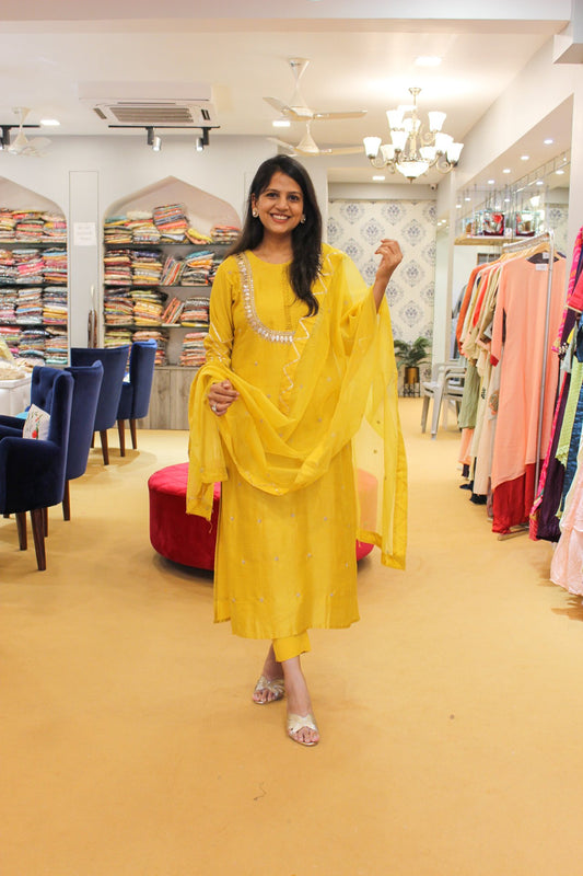 Yellow Gota Suit Set