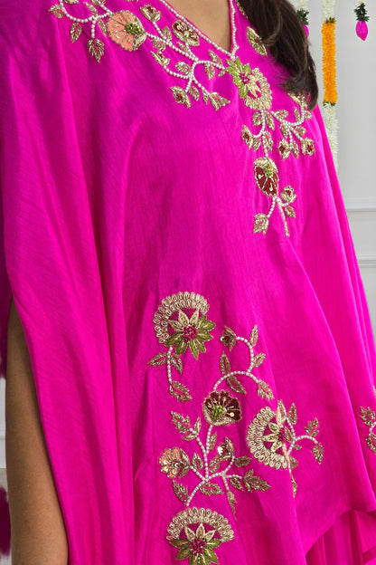Pink Gulmohar Cape Set