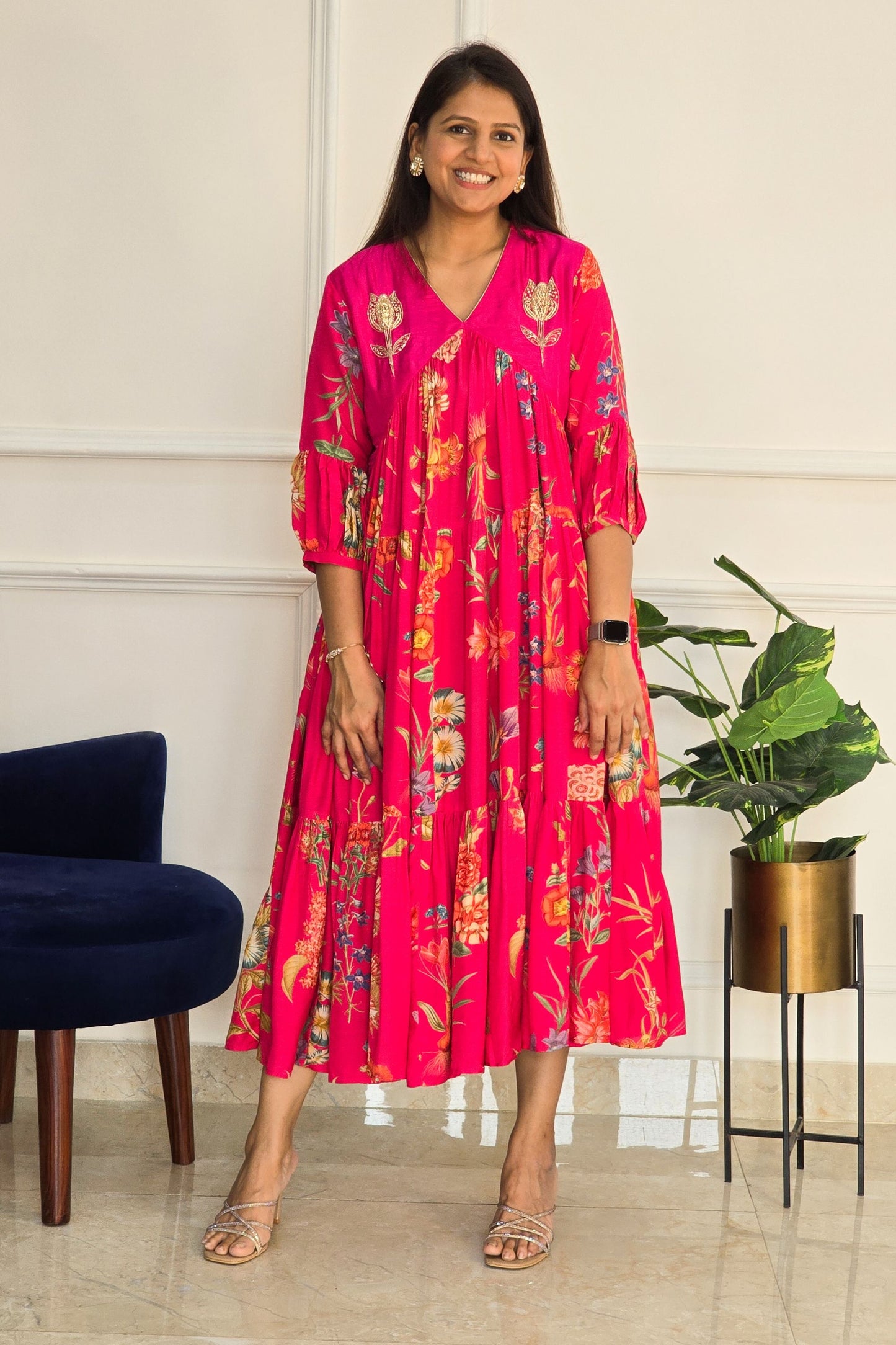 Pink Floral Charm Dress