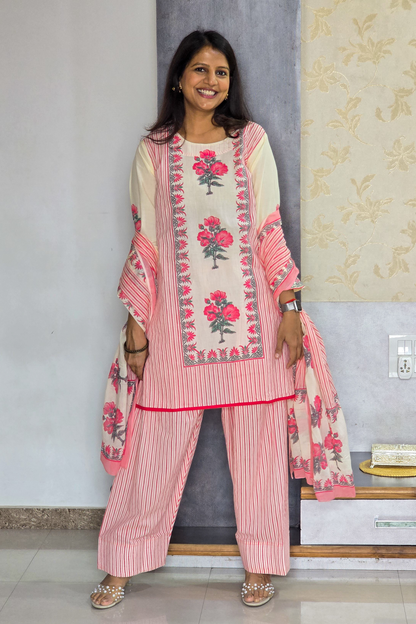 Pink Mughal Farshi Salwar Suit Set