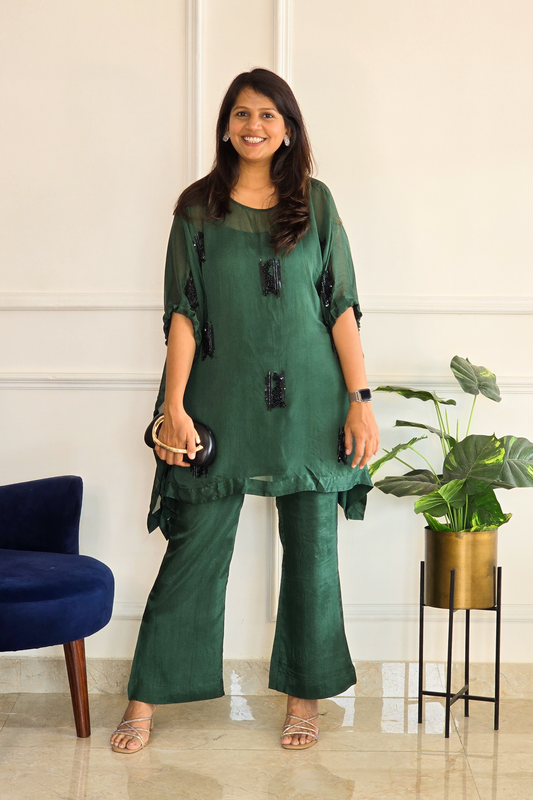 Green Indo Set with Black Embelllishments
