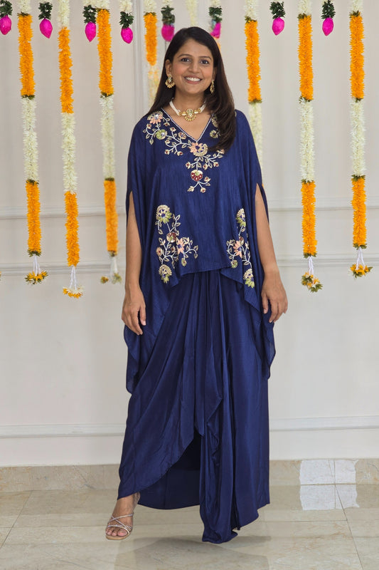 Blue Gulmohar Cape Set