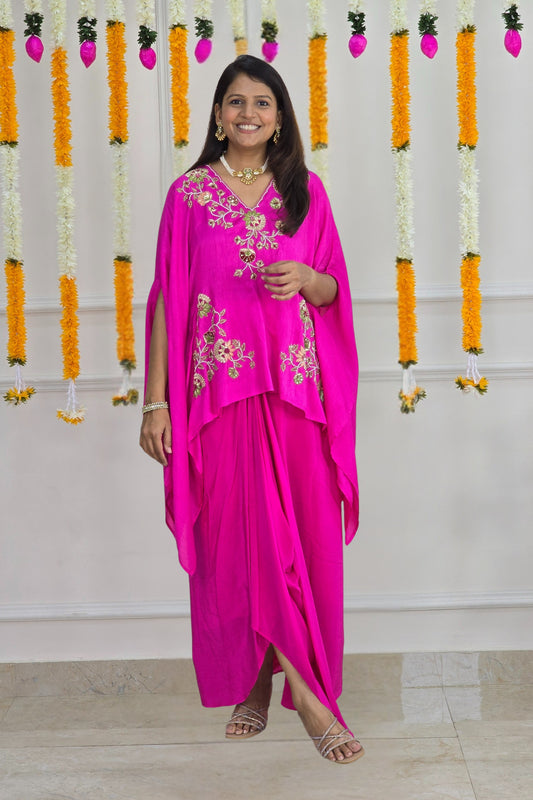Pink Gulmohar Cape Set