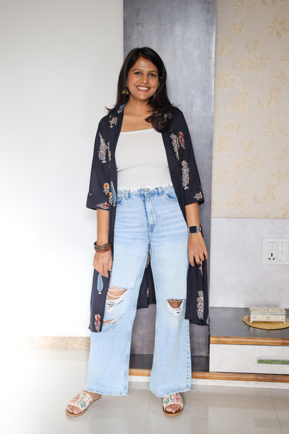 Black Shrug with Smocked Top
