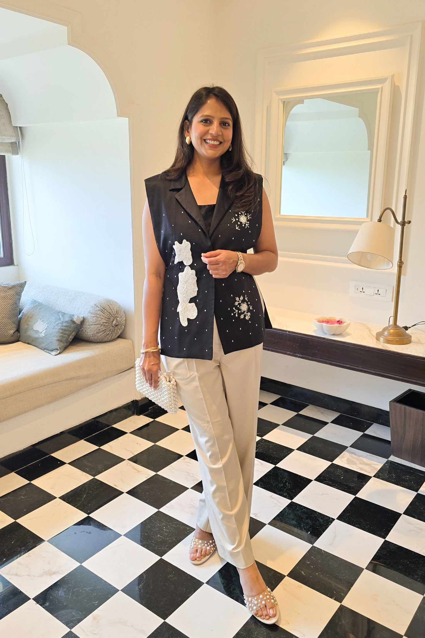 Fluid Blazer, Bustier and Pants Set