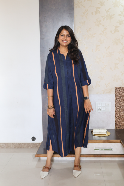 Blue Box Pleat Tunic