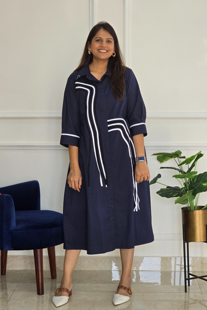 Stripe Pleated Tunic