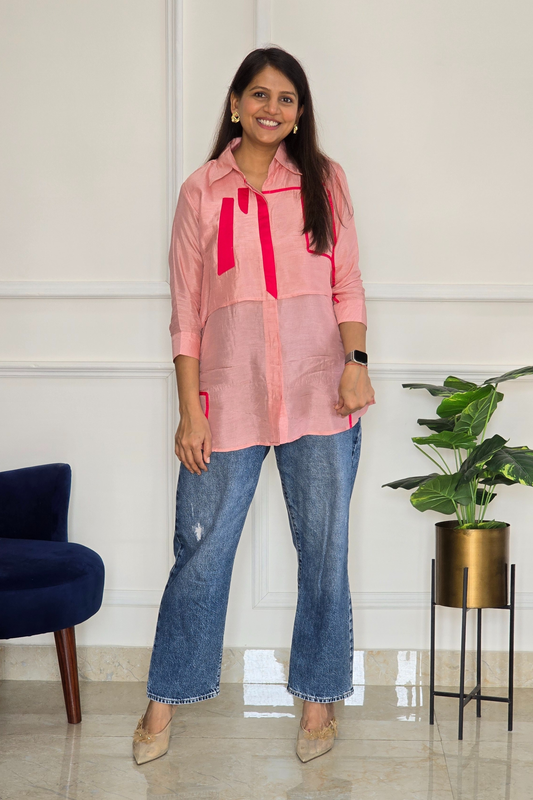 Blush Panelled Shirt