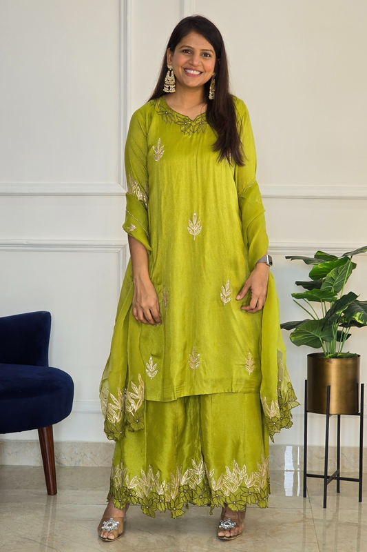 Mehendi Green Gota Glam Suit Set