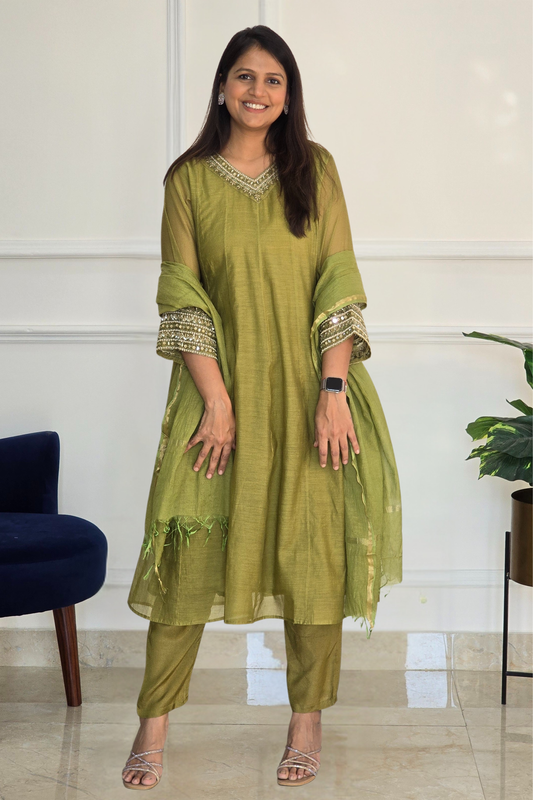 Sage Green Anarkali Suit