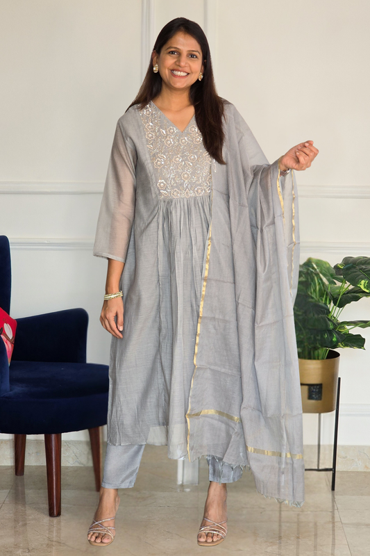 Grey Jalsa Suit Set