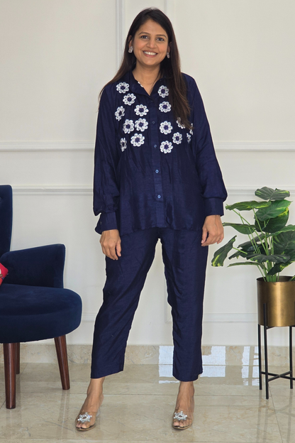 Blue Small Flower Co-ord Set