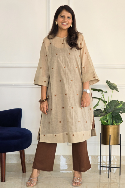 Beige Square Mul Set