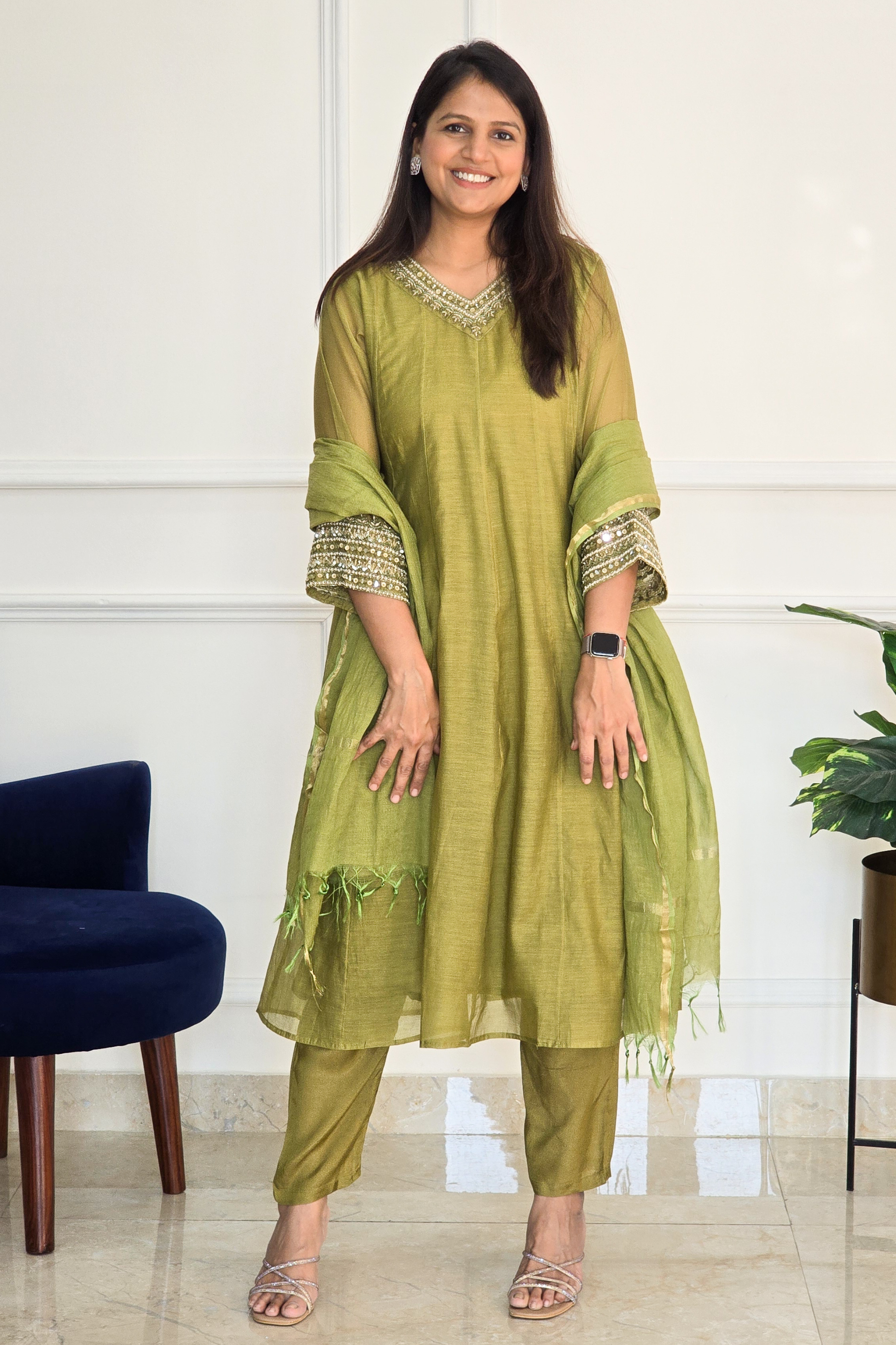 Sage Green Anarkali Suit - PinkTree by Shrutika