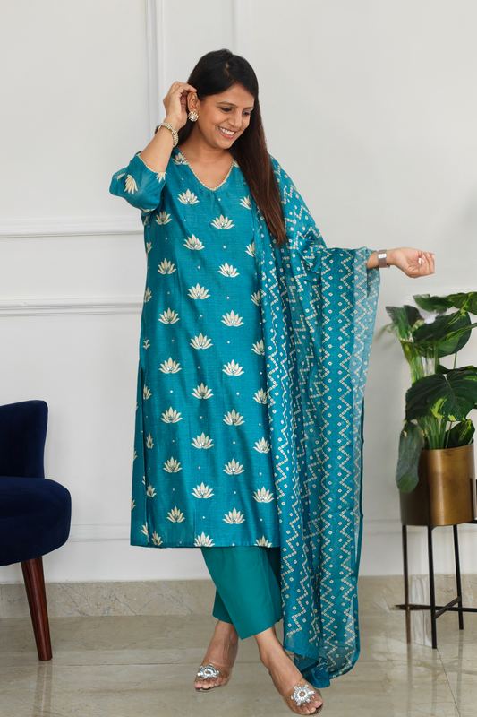 Blue Kamal Kurta Set