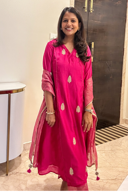 Rani Gul Chanderi Suit Set