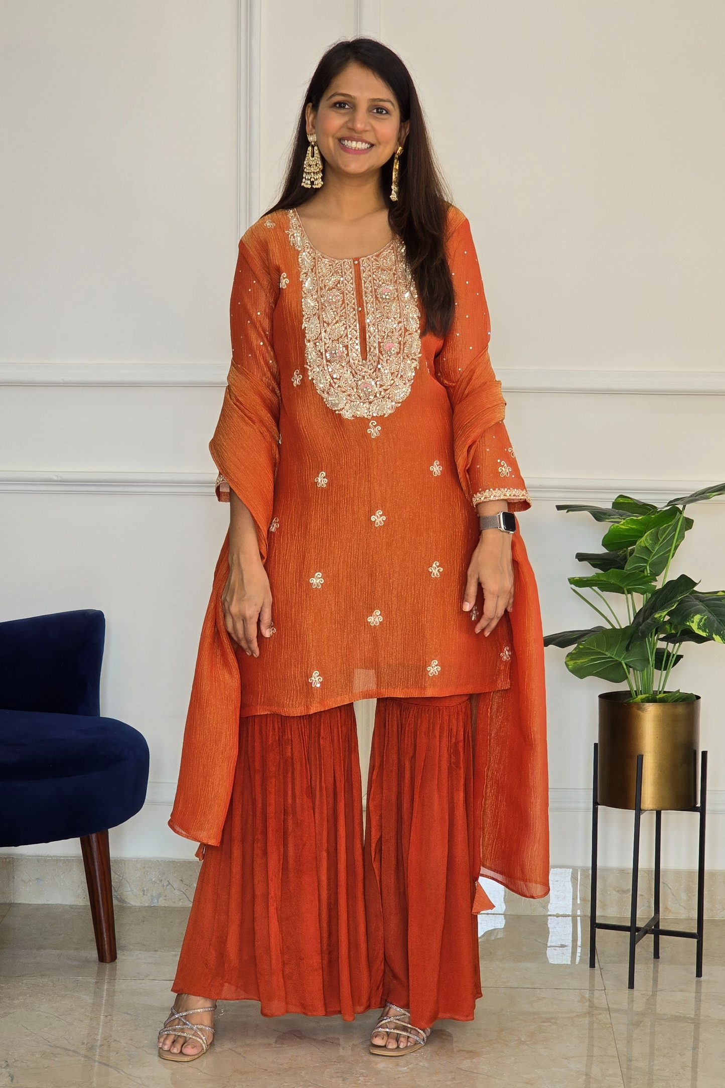 Bahar Tissue Garara Set ( Rust )