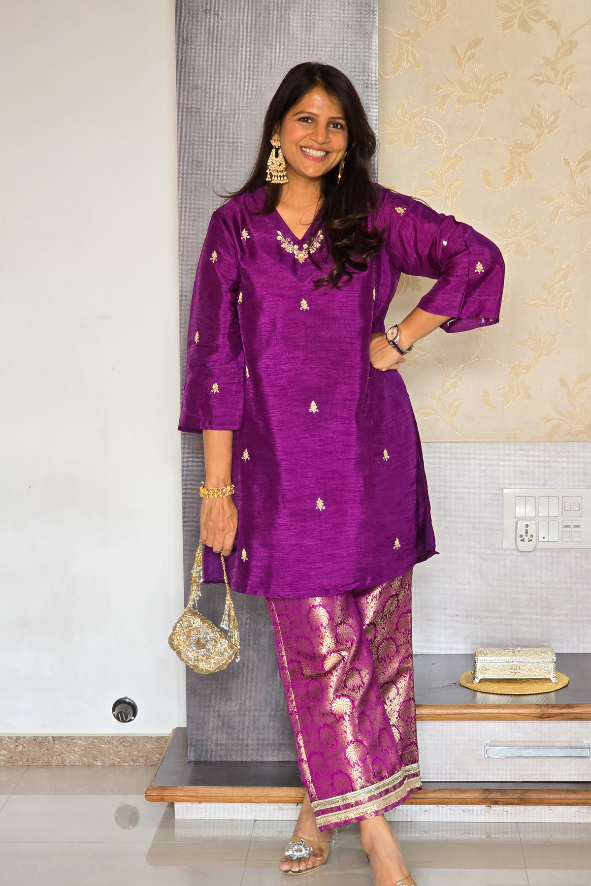Purple Muse Banarasi Set