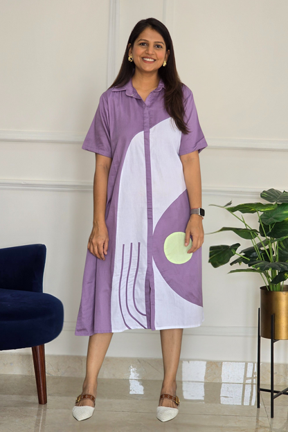 Lilac Tunic With White Detailing