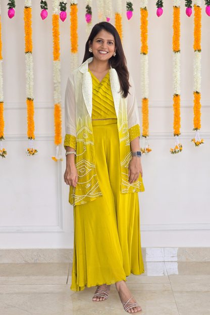 Ombre Jacket Indowestern Set