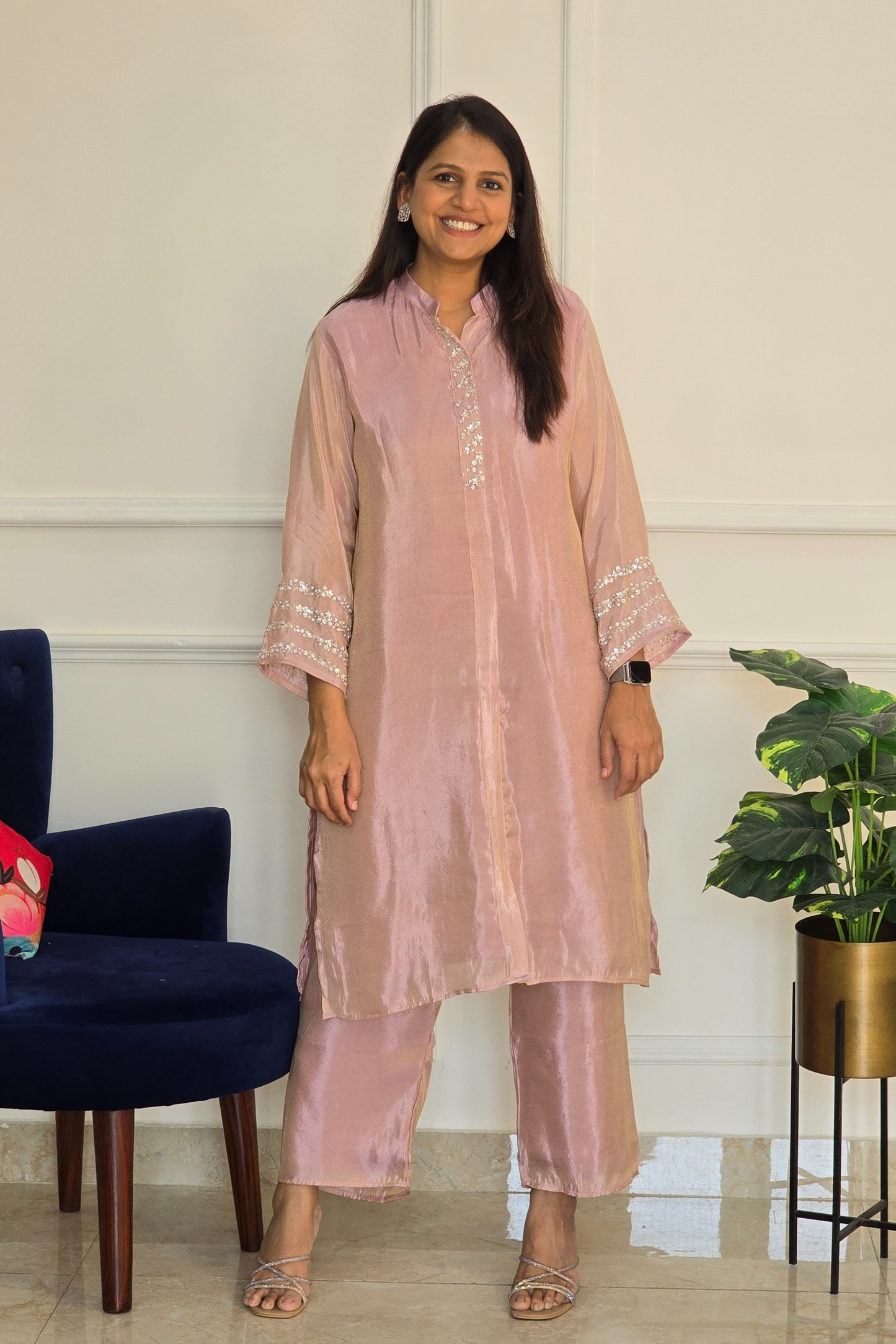 Pink Sitara Tissue Suit