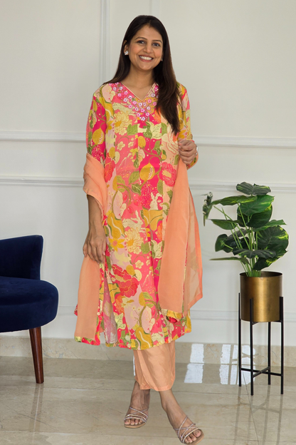 Blooming Bliss Silk Suit Set