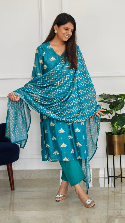 Blue Kamal Kurta Set