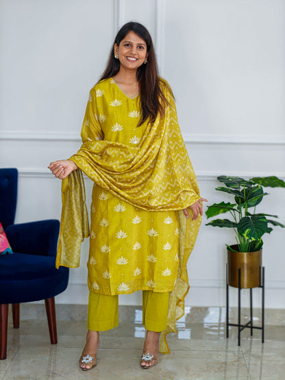 Yellow Kamal Kurta Set