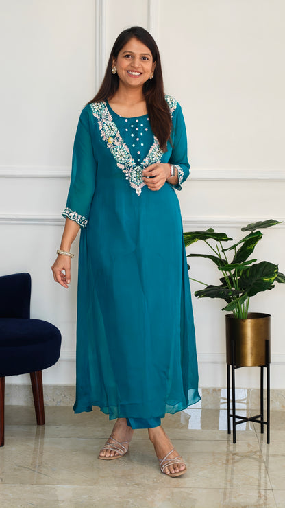 Rama Blue Noor Organza Set