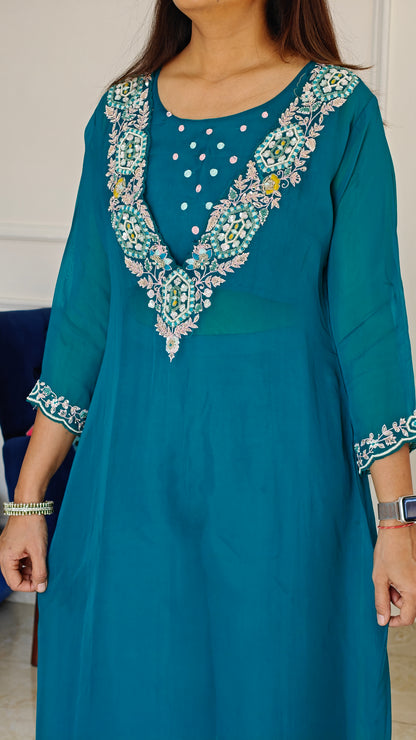 Rama Blue Noor Organza Set