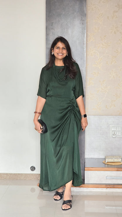 Green Drape and Dori Dress