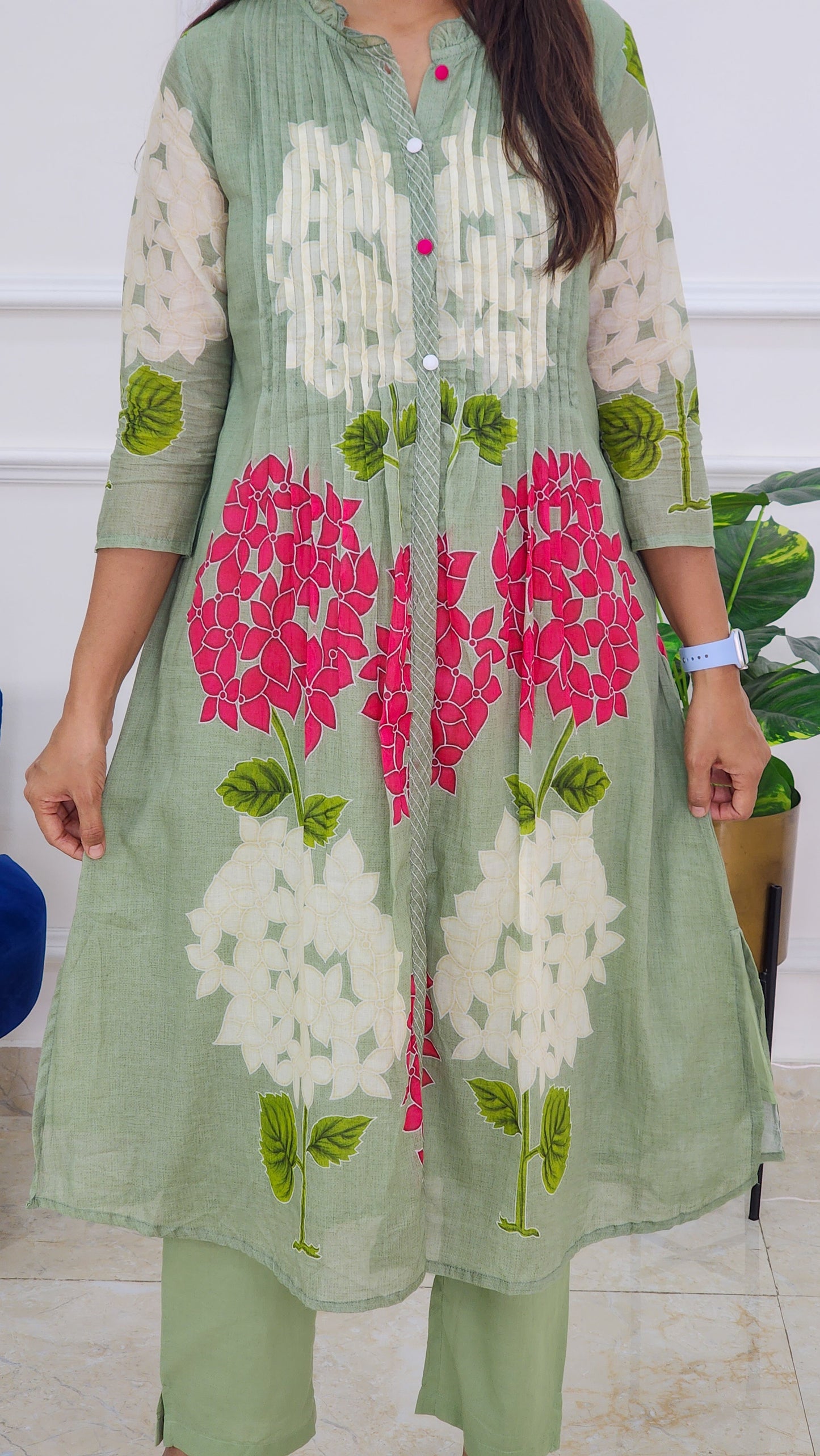 Pista Bloom Kurta Set