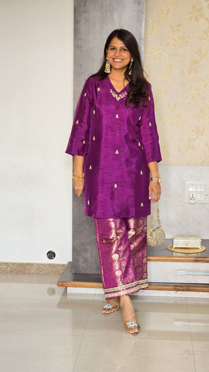 Purple Muse Banarasi Set