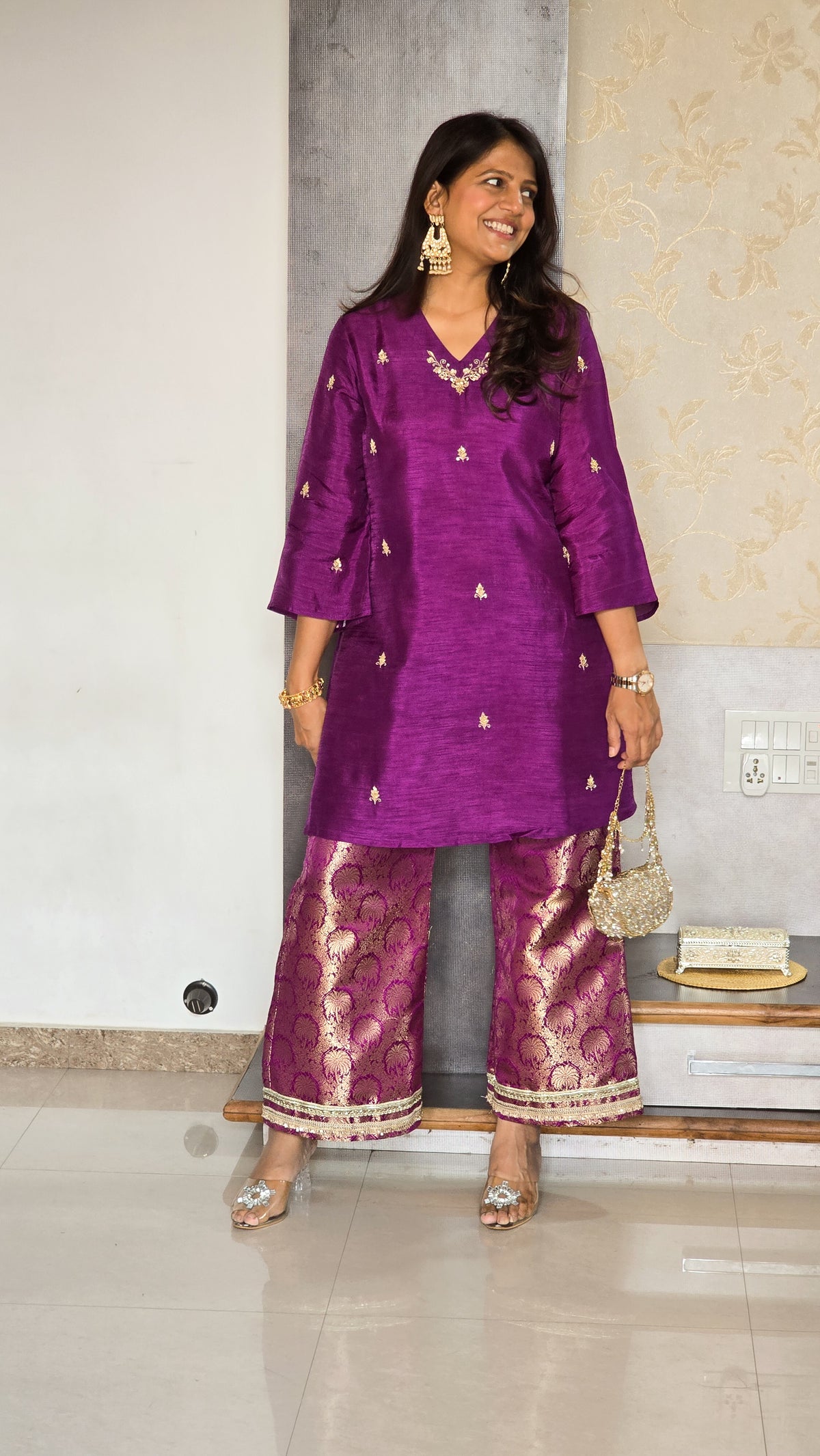 Purple Muse Banarasi Set