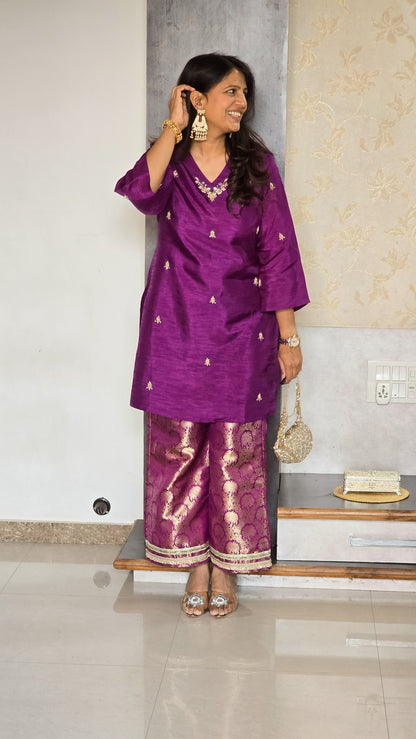 Purple Muse Banarasi Set
