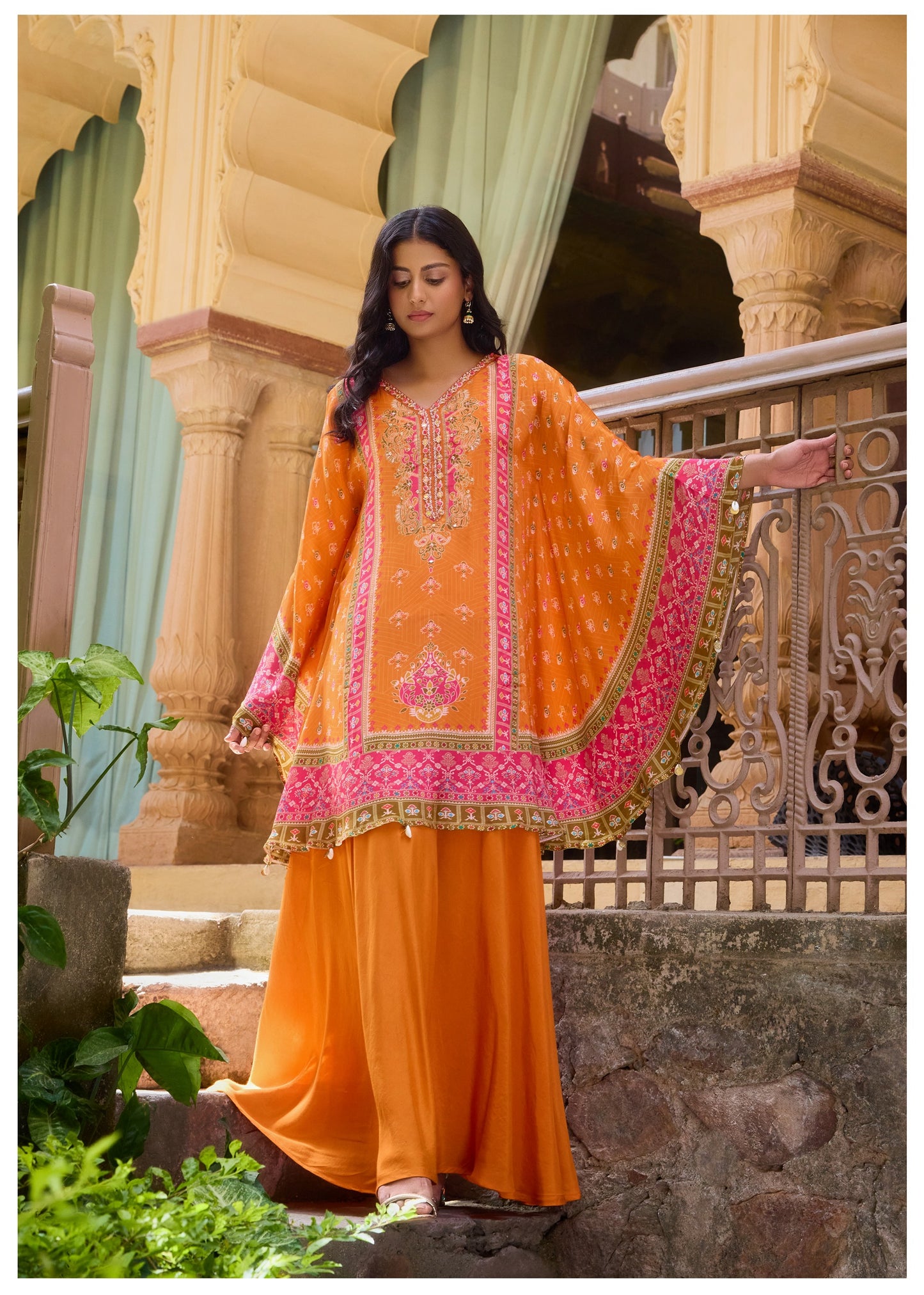 Kesariya Phool Kaftan
