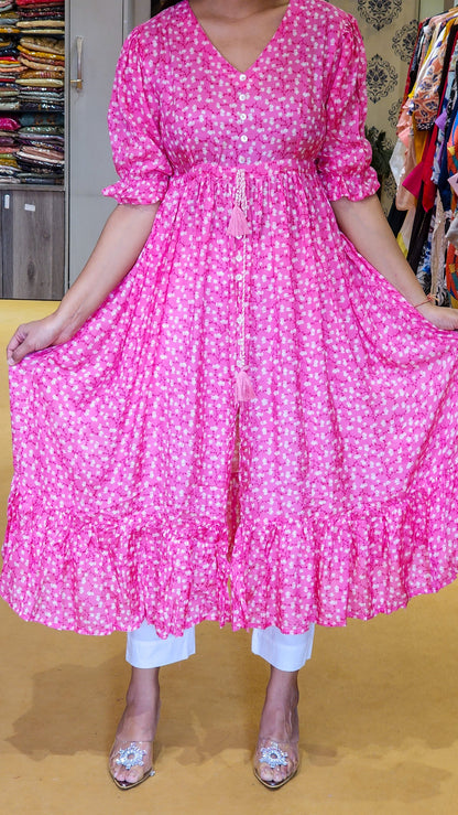 Pink Flare Muslin Tunic