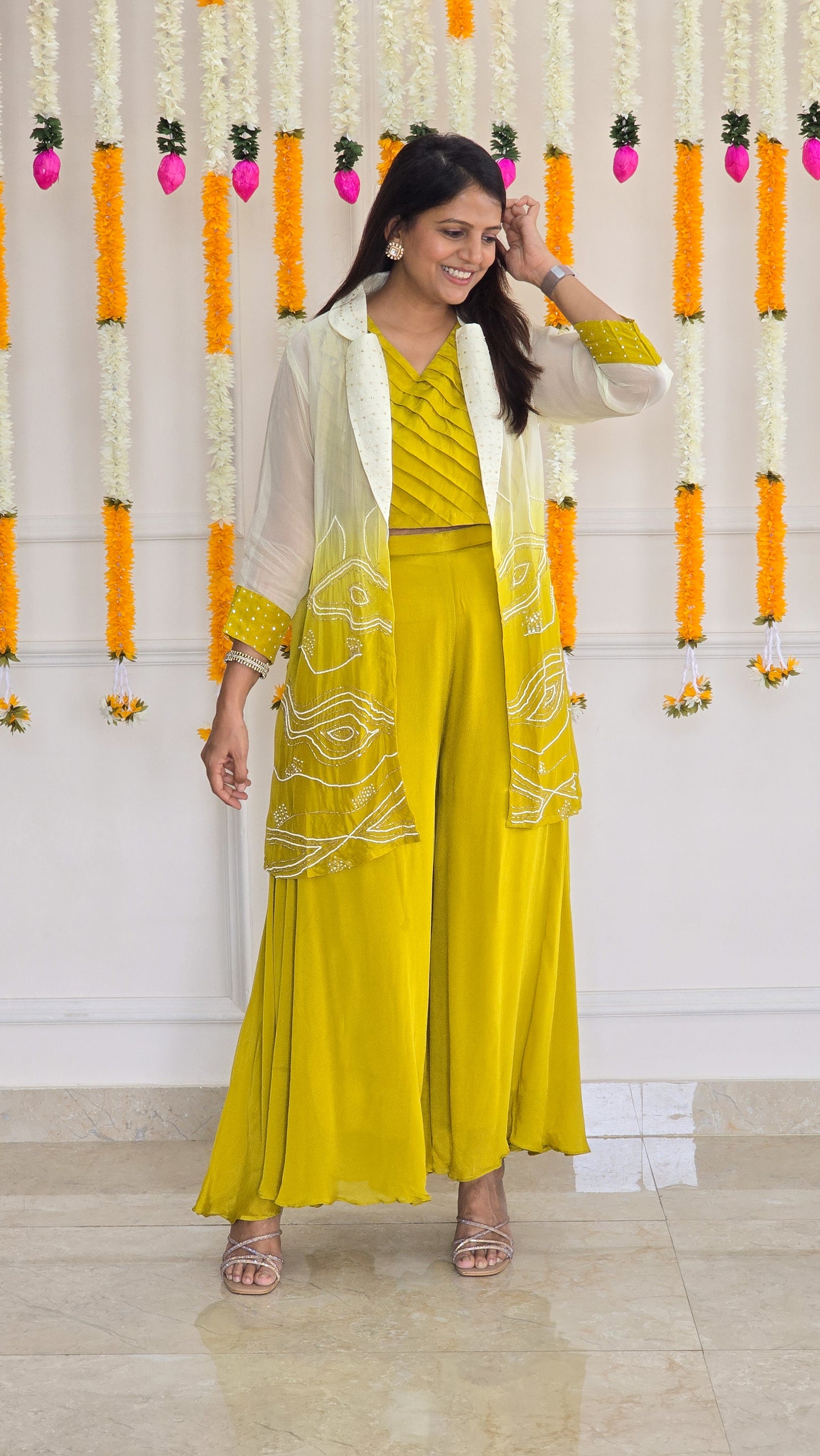 Ombre Jacket Indowestern Set