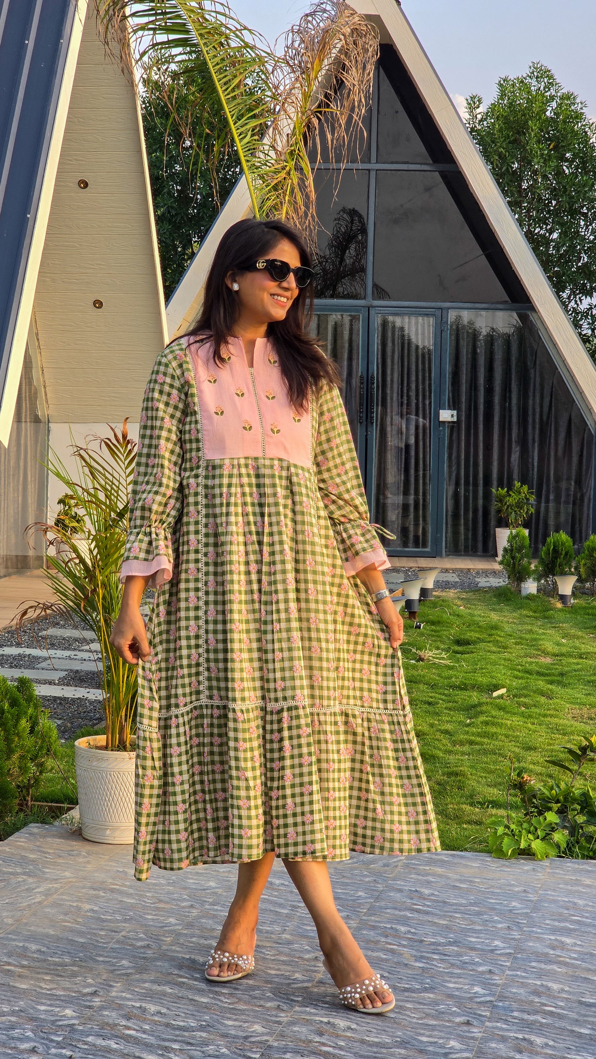 Mira Garden Mul Cotton Tunic - View 3 - PinkTree by Shrutika