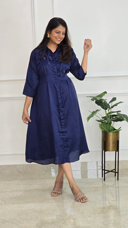 Navy Blue Crystal Tunic