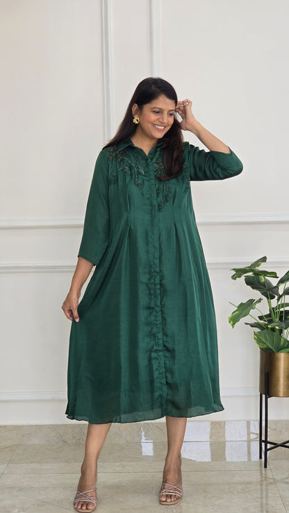 Bottle Green Crystal Tunic